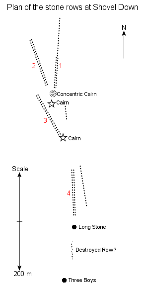Plan of stone rows. Source: Stone Circles