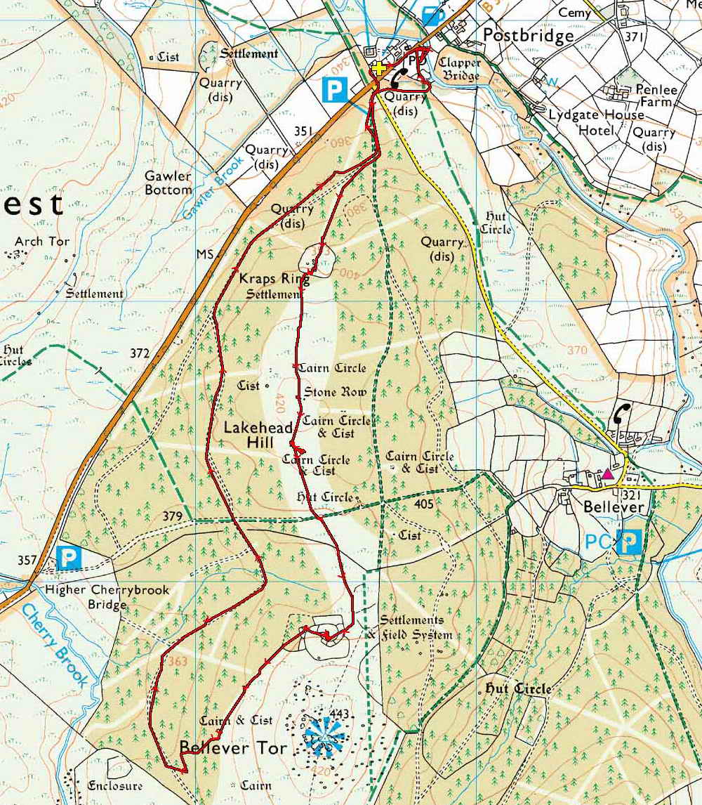 Map of Route -  Crown Copyright -  Ordnance Survey Licence number 100047373