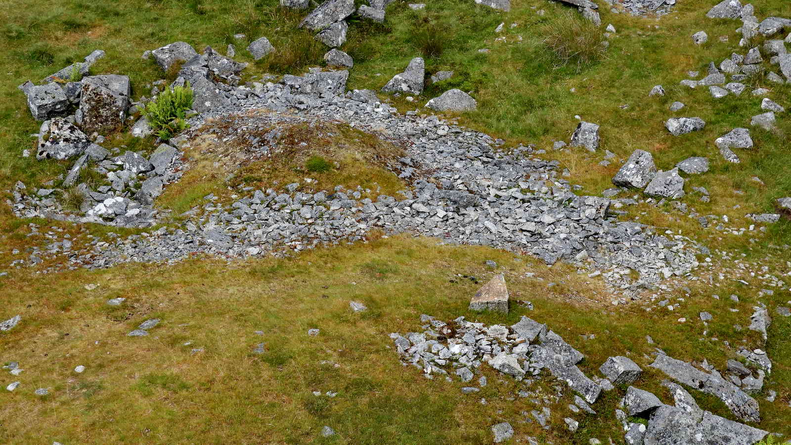 Another view of the sett makers’ banker, showing the waste discarded from the working platform