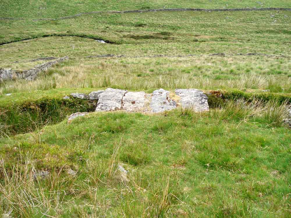 Looking over the Clapper Bridge down to the Swincombe River