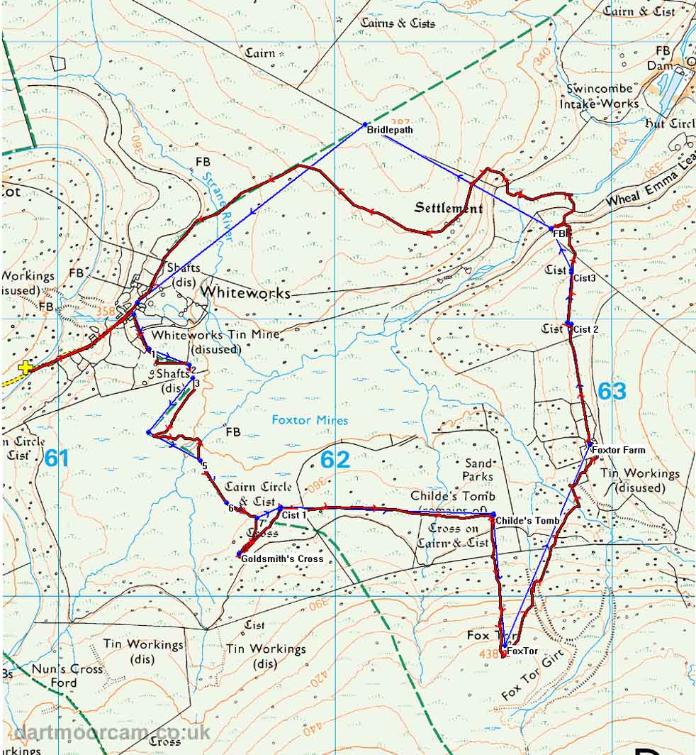 Map of Route -  Crown Copyright -  Ordnance Survey Licence number 100047373