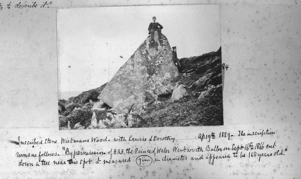 The Buller Stone in 1889 (With permission from the Dartmoor Trust Archive)