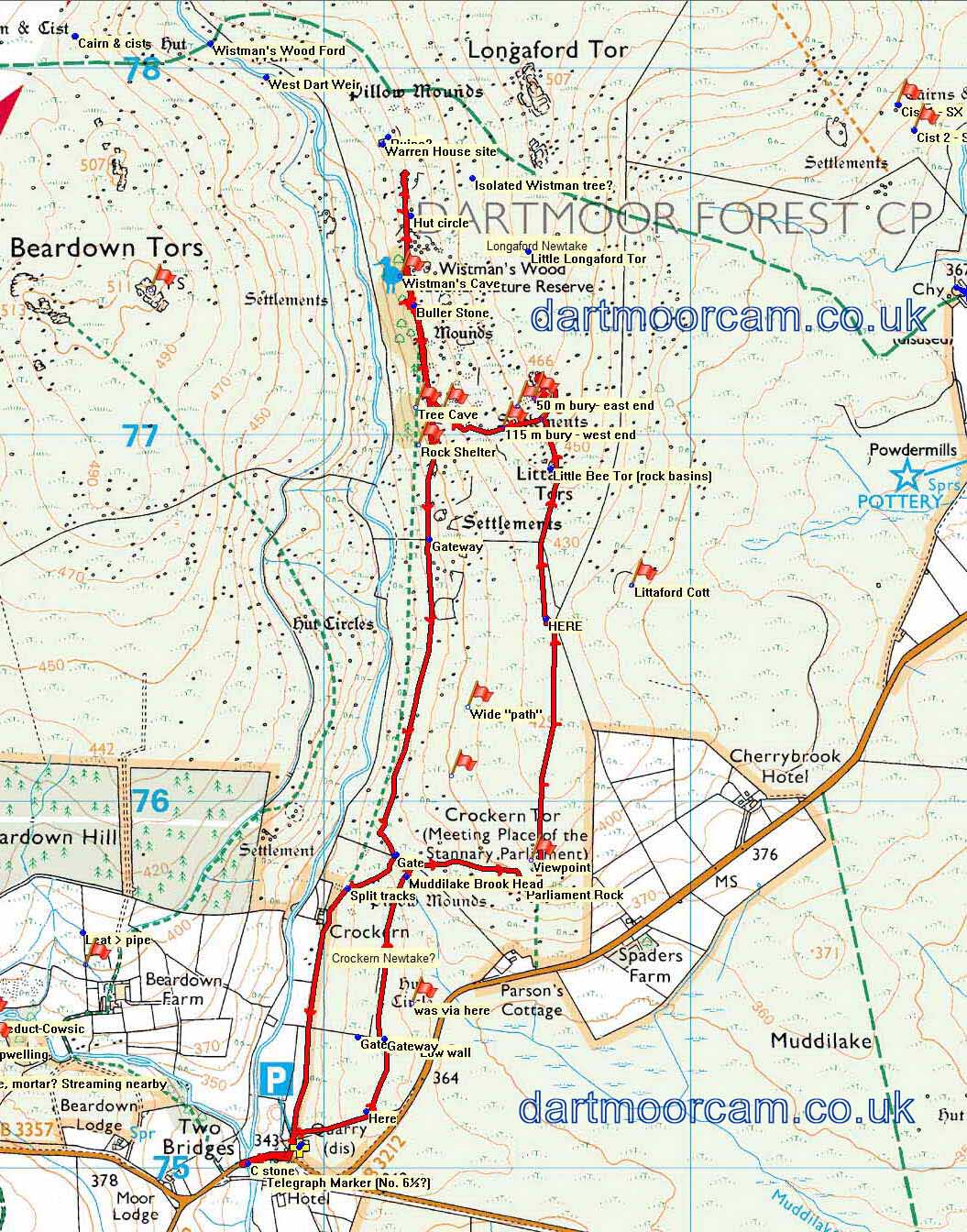 Map of Route - Crown Copyright - Ordnance Survey Licence number 100047373